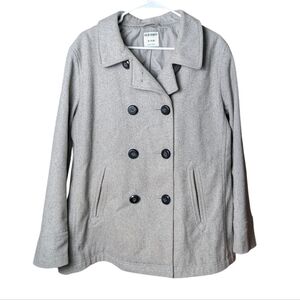 Old Navy Light Grey Women's XL Double Button Gray Peacoat Like New